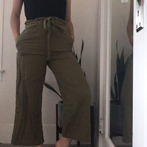 Green “paper bag” waist paints